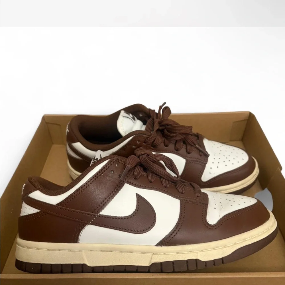 Nike Brown and White Dunks - Picture 2 of 4